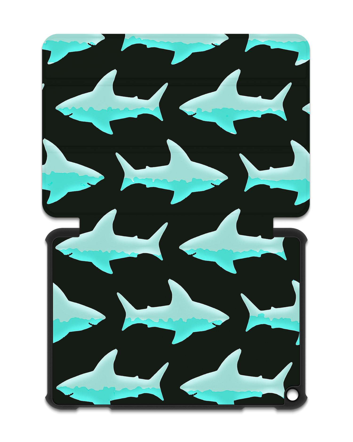 Neon Sharks Tablet Smart Case for Amazon Fire HD 8 (2022), Amazon Fire HD 8 Plus (2022), Amazon Fire HD 8 (2020), Amazon Fire HD 8 Plus (2020): Opened