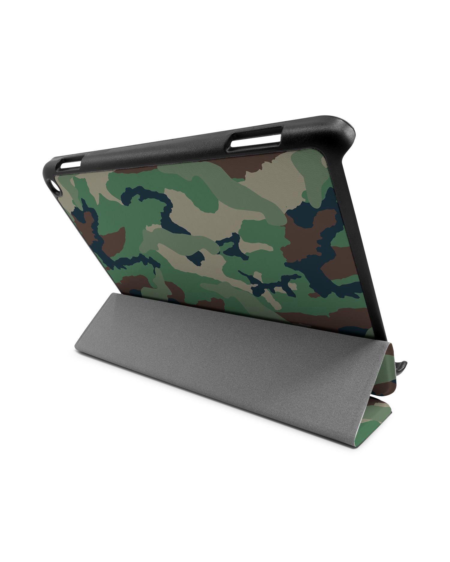 Green and Brown Camo Tablet Smart Case for Amazon Fire HD 8 (2022), Amazon Fire HD 8 Plus (2022), Amazon Fire HD 8 (2020), Amazon Fire HD 8 Plus (2020): Used as Stand