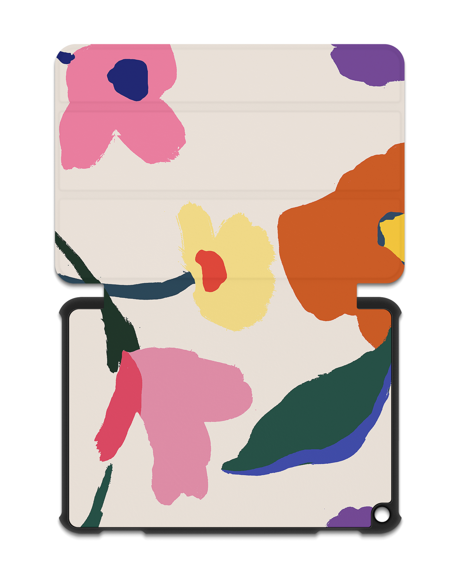 Handpainted Blooms Tablet Smart Case for Amazon Fire HD 8 (2022), Amazon Fire HD 8 Plus (2022), Amazon Fire HD 8 (2020), Amazon Fire HD 8 Plus (2020): Opened