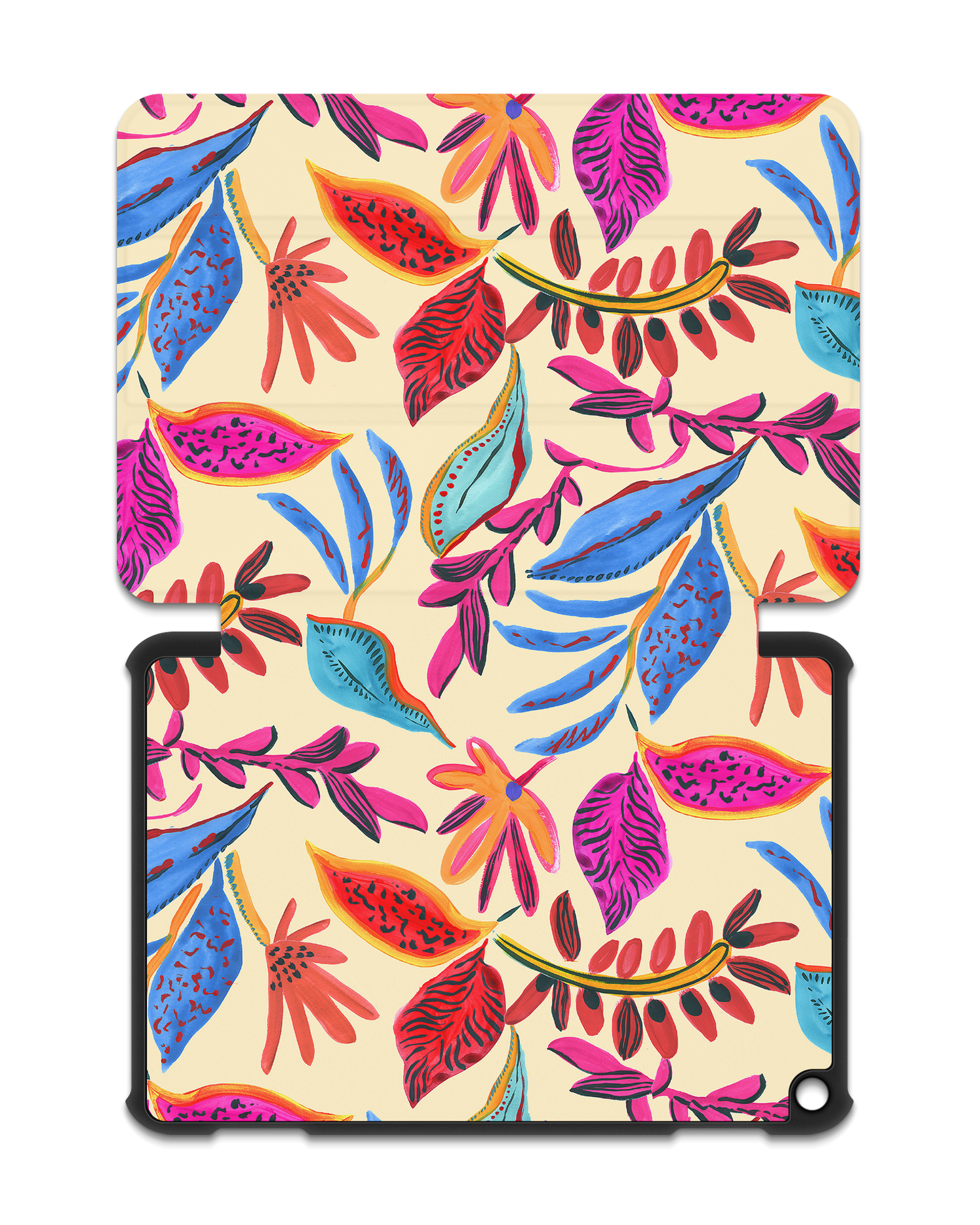 Painterly Spring Leaves Tablet Smart Case for Amazon Fire HD 8 (2022), Amazon Fire HD 8 Plus (2022), Amazon Fire HD 8 (2020), Amazon Fire HD 8 Plus (2020): Opened