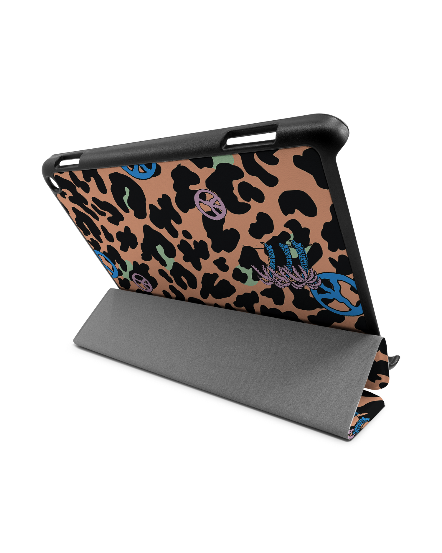 Leopard Peace Palms Tablet Smart Case for Amazon Fire HD 8 (2022), Amazon Fire HD 8 Plus (2022), Amazon Fire HD 8 (2020), Amazon Fire HD 8 Plus (2020): Used as Stand
