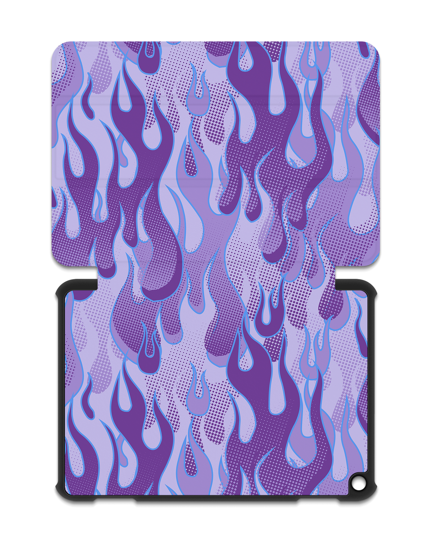 Purple Flames Tablet Smart Case for Amazon Fire HD 8 (2022), Amazon Fire HD 8 Plus (2022), Amazon Fire HD 8 (2020), Amazon Fire HD 8 Plus (2020): Opened