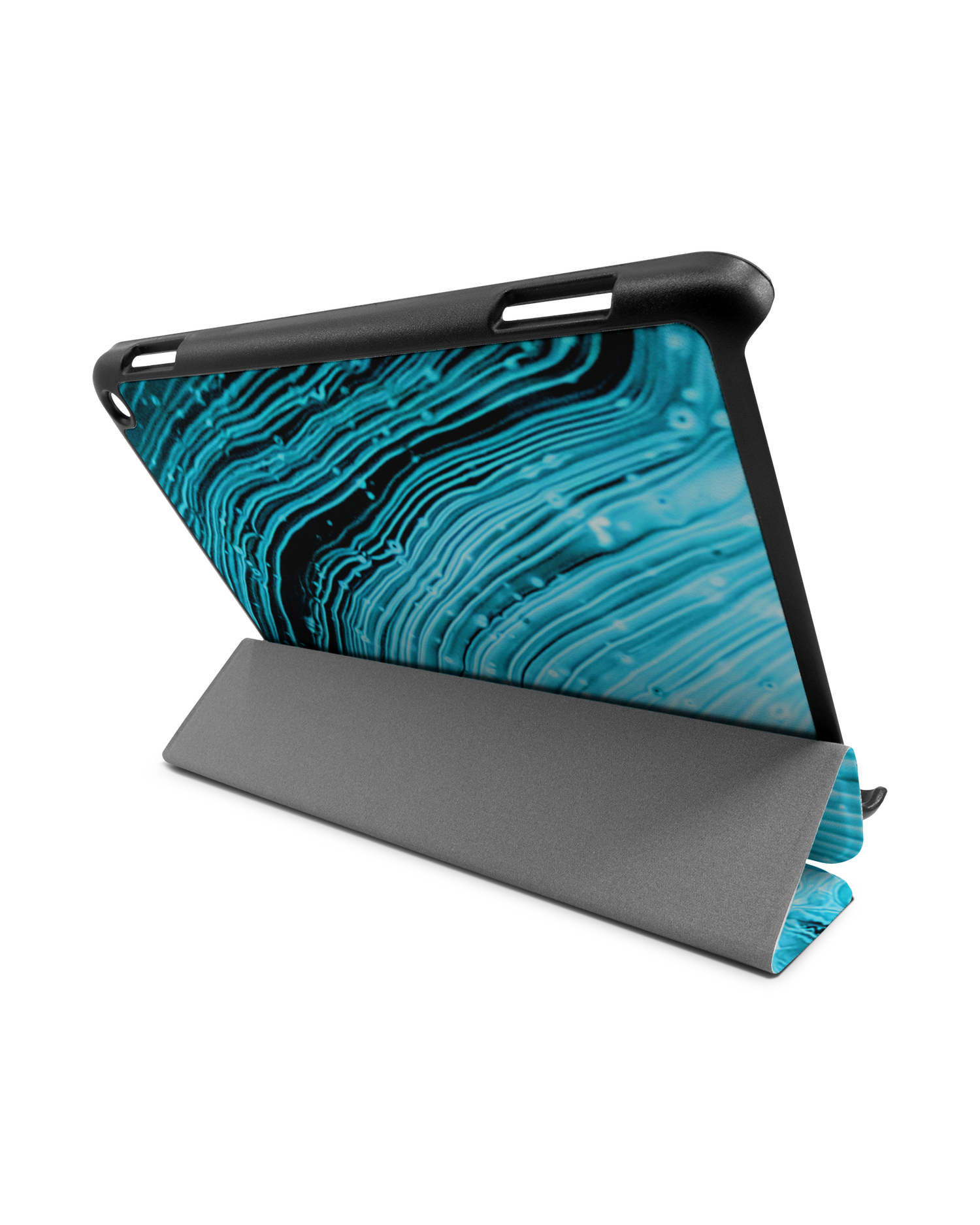 Turquoise Ripples Tablet Smart Case for Amazon Fire HD 8 (2022), Amazon Fire HD 8 Plus (2022), Amazon Fire HD 8 (2020), Amazon Fire HD 8 Plus (2020): Used as Stand
